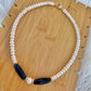 White Pearl & Agate Necklace