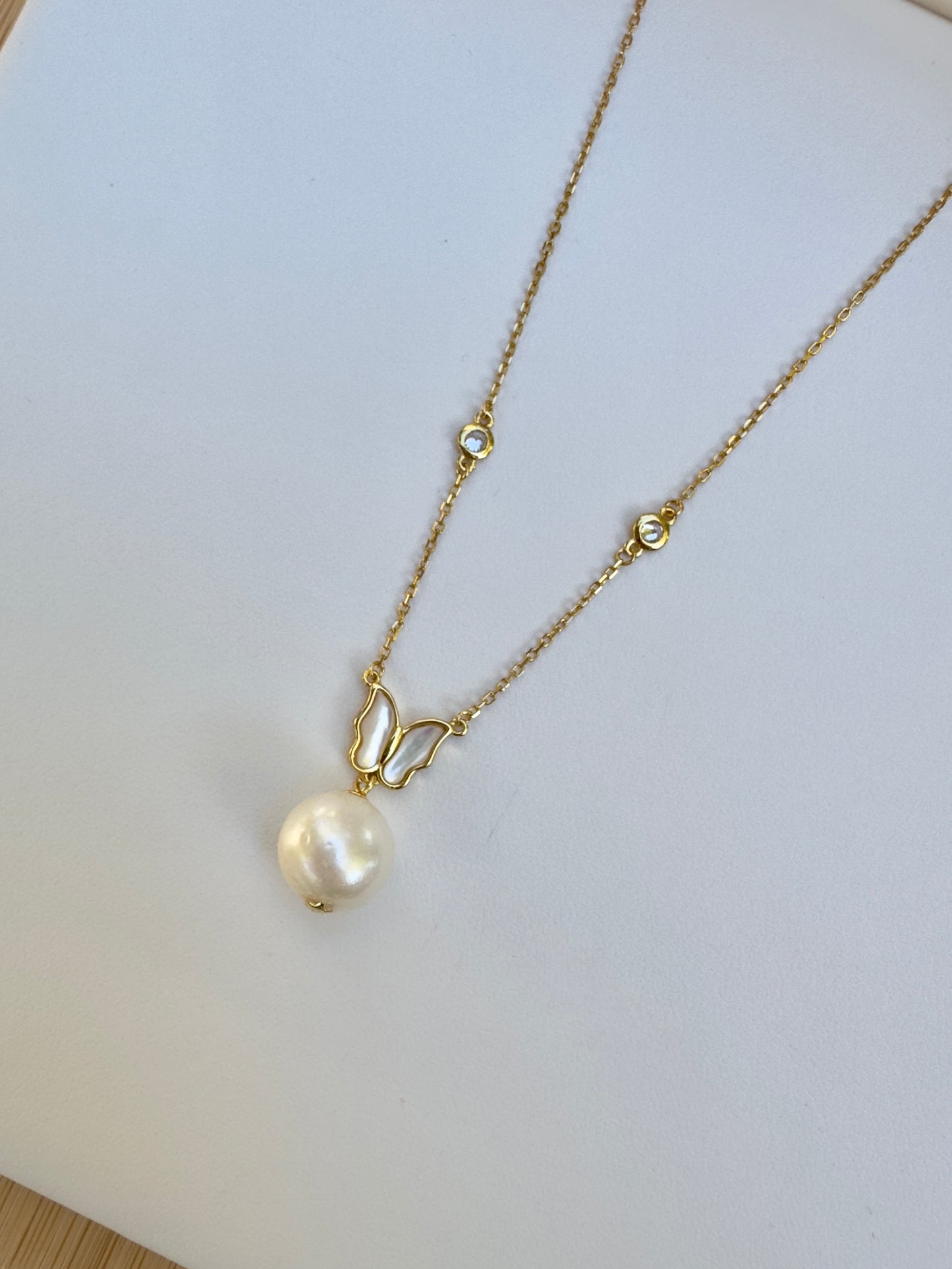 Butterfly Pearl Necklace